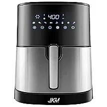 Fritadeira Elétrica AirFryer 5L de Capacidade com Painel de Controle Digital e 8 Predefinições, 1700W, 110v, JKM, Preto