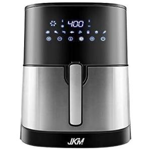 Fritadeira Elétrica AirFryer 5L de Capacidade com Painel de Controle Digital e 8 Predefinições, 1700W, 110v, JKM, Preto