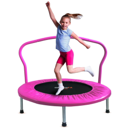 Cama Elástica Interna Dobrável com Apoio Ajustável, até 149 kg, ATIVAFIT, Rosa