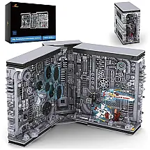 Kit de Construção a Ideas Office Home Book Nook Decoração de Inserção de Estante com 3058 Peças, JMBricklayer, Cinza