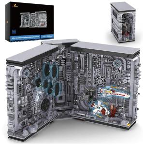 Kit de Construção a Ideas Office Home Book Nook Decoração de Inserção de Estante com 3058 Peças, JMBricklayer, Cinza