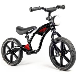 Bicicleta sem Pedal com Luz Frontal e Roda de Borracha para Crianças de 2 a 5 Anos, KRIDDO, Preta