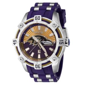 Relgio Masculino Invicta NFL Baltimore Ravens em Ao Inoxidvel de 52mm - Roxo ZG-42067.
