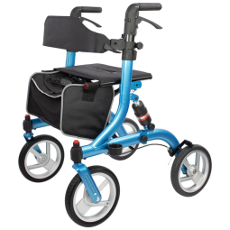 Andador Winlove para Idosos: Dobrável com Assento e Rodas de 25cm - Estrutura em Alumínio com Molas de Suspensão.