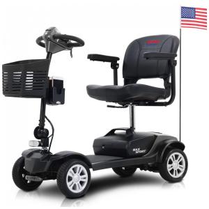 Cadeira de Rodas Elétrica Dobrável Metro Mobility 4 Rodas para Adultos - Capacidade de 136 kg, Bateria de Longa Duração, Maior Espaço para