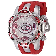 Relógio feminino Invicta Reserve MLB Cincinnati Reds 44,, aço, vermelho 41867