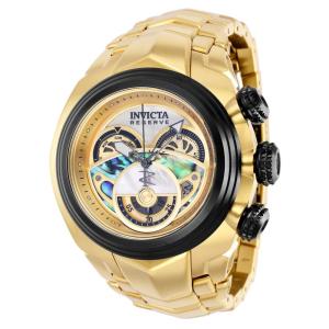 Relógio masculino Invicta Reserve S1 com mostrador abalone , dourado 38867