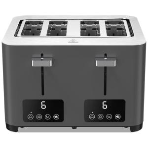 Torradeira de 4 Fatias com Tela LCD e 6 Níveis, 1500W, 110v, BBDAY, Cinza
