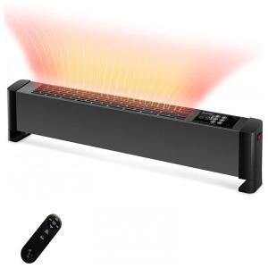 Aquecedor Elétrico, portátil temperatura ajustável temporizador com controle remoto, 750W, 1500W, COSTWAY 24914 CYPE, Preto