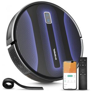 Aspirador de Pó Robô SYSPERL V40P com Conexão via APP, WI FI e Auto Carregamento, 110V, Preto
