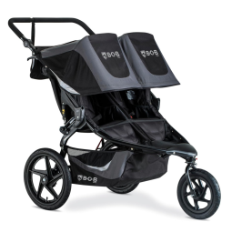 Carrinho de Bebê de 3 Rodas com Suspensão e Estampa Reflexiva, BOB Gear Revolution, Preto