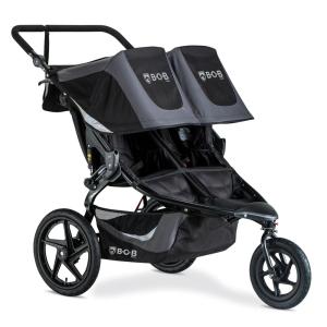 Carrinho de Bebê de 3 Rodas com Suspensão e Estampa Reflexiva, BOB Gear Revolution, Preto