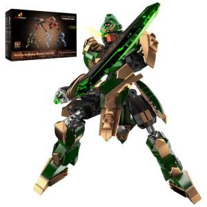 Kit de Construção Robô Guan Yu Green com 744 Peças, JMBricklayer, Verde