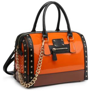 Dasein Bolsa Feminina de Ombro em Couro Sintético, Marrom