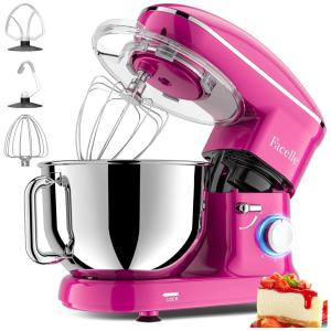 Batedeira Elétrica de Bancada 6L com 6 Velocidades, 660W, 110v, FACELLE 1519U, Rosa