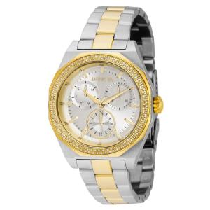 Relógio Feminino Angel 0,6 quilates com Diamante, Invicta 37677, Prata e Dourado