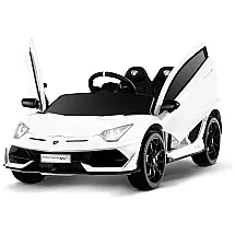 Uenjoy Carro, Carrinho Elétrico para Crianças 12V com Controle Remoto e Luzes, Branco
