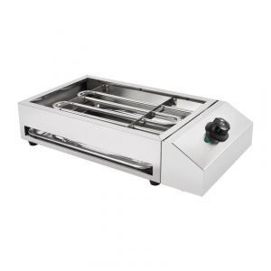 Churrasqueira Grill Elétrica até 6 Porções em Aço Inoxidável, 110V 2800W, YIYIBYUS, Prata