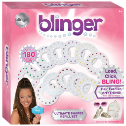 Official Faça Decorações Divertidas com 12 Formas como Flores, Conchas, Borboletas e Muito Mais, BLINGER 18627, Rosa