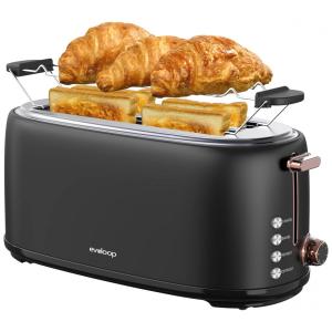 Torradeira Elétrica de 4 Fatias com 6 Níveis de Tostagem,