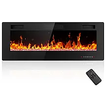 Lareira Elétrica Electactic 127x46cm 1500W Chamas LED 12 Cores Embutir 110V