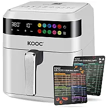 KOOC Fritadeira Elétrica Air Fryer 7L, com Painel de Controle Digital, 110V, 1700W, Branco