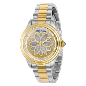 Relgio feminino Wildflower com mostrador em madreprola - 35 mm. Ao. Ouro 37087