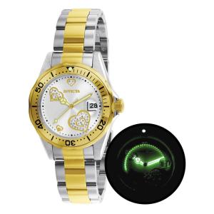 Relgio feminino Invicta Angel Glow In The Dark - 38 mm, cor ouro 12287