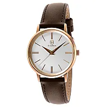 Relgio feminino de couro S. Coifman Lady - 36 mm. Marrom SC0487