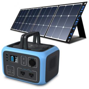 BLUETTI AC50S Gerador de Energia Solar Portátil com Painel Solar 300W, 500Wh com 2 Tomadas 110V, Azul