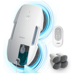 Robô Limpa Vidros de Janelas Automático com Controle Assistente de Voz, 3800PA, FMART T9pro, Branco