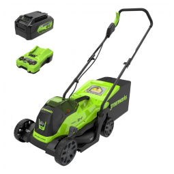 Cortador de Grama Sem Fio Greenworks 24V Brushless, Bateria 4.0Ah e Carregador Inclusos