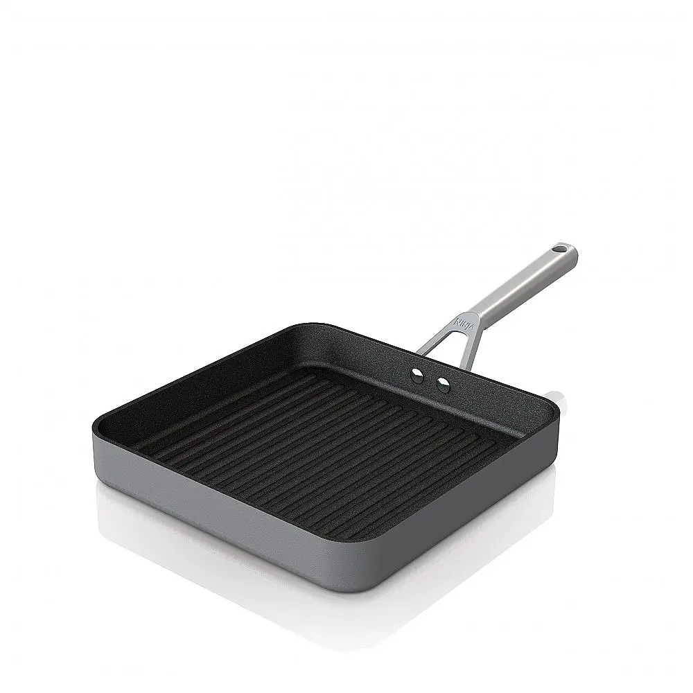 Frigideira Antiaderente Quadrada em Aço Anodizado, Ninja C30528, Preta