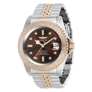 Relógio Masculino Automático Pro Diver 1.21 quilates Diamante, Invicta 38297, Prata e Ouro Rosa