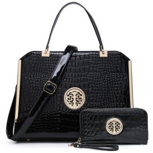 DASEIN Bolsa Feminina de Ombro com Alça Superior e Carteira, Preta