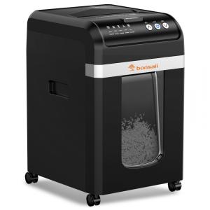 Triturador de Papel Automática Bonsaii 200 Folhas, Trituração Contínua de 60 Minutos, Cesto de 30 Litros, Alta Segurança, Modelo C283A