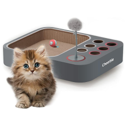 Cheerble Brinquedo Tabuleiro Interativo Multifuncional para Gatos, Cinza