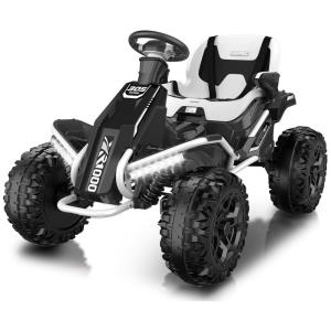 Quadriciclo Elétrico infantil 4x4 24V com Controle Remoto para Pais, até 7,2 km/h, ANPABO, Branco
