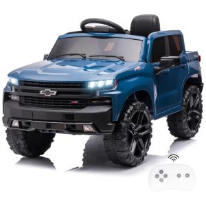 Little Brown Box Carro, Carrinho Elétrico 1 Assento 12V, com Luzes de LED e Controle Remoto, Azul