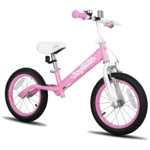 Bicicleta sem Pedal para Crianças de 3 a 8 Anos com Freio a Mão, Assento e Guidão Ajustáveis, JOYSTAR, Rosa