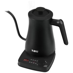 Chaleira Elétrica 1L com Controle de Temperatura e Aço inoxidável, 1500W, 110v, NAVU, Preto