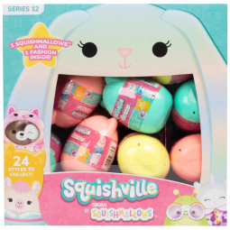 Kit Surpresa de 24 Pelúcias Squishmallows 5 cm para Crianças, Squishville, Colorido