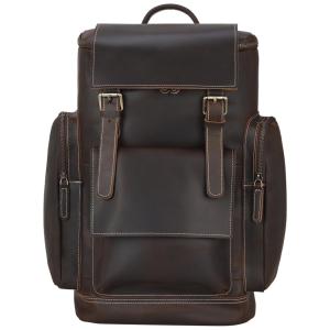 Masa Kawa Mochila Vintage de Couro para Laptop Masculino