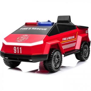 MX Truck Carro Elétrico Policial 12V Recarregável para Crianças 1 Assento até 34 kg, Idade Recomendada 3 Preto