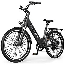 E-Bike Funhang EB-C2 Preta, Motor Brushless 500W (Pico 1000W), Torque 55Nm, Bateria 48V 374Wh Removível, Aro 26", 7 Marchas, 5 Modos