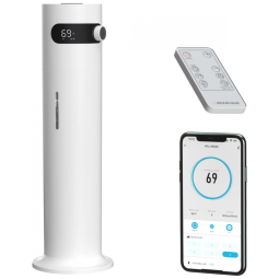 Umidificador Ultrassônico Portátil MIZUKATA HIKARI 8,5L até 110H com Controle Remoto e APP, Branco