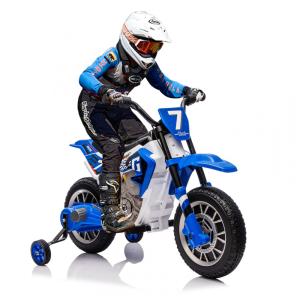 Moto Elétrica Infantil a Bateria 12V com Suspensão Atinge até 5 km por hora, Idade Rec 2 a 4 Anos, JOYLDIAS, Azul