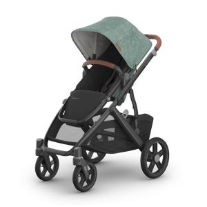 Carrinho de Bebê UPPAbaby Vista V3 com Assento de Bebê, Capa Anti-insetos e Capa de Chuva - Gwen Verde Mélange - Completo com Bolsa