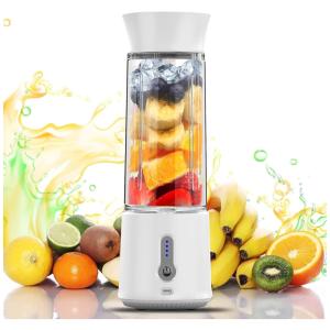 Liquidificador de Bancada Portátil 500 mL para Vitaminas, Recarregável USB, 150W, CHALVH A7, Branco