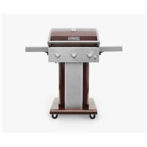 Churrasqueira a Gás 30.000 BTU com 3 Queimadores e Mesas Laterais em Aço Inoxidável, PERMASTEEL PG A40301 MO, Marrom